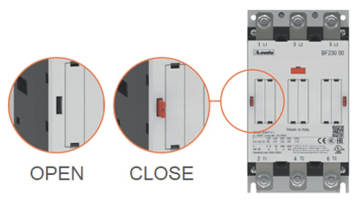 visualización frontal del estado de los contactos