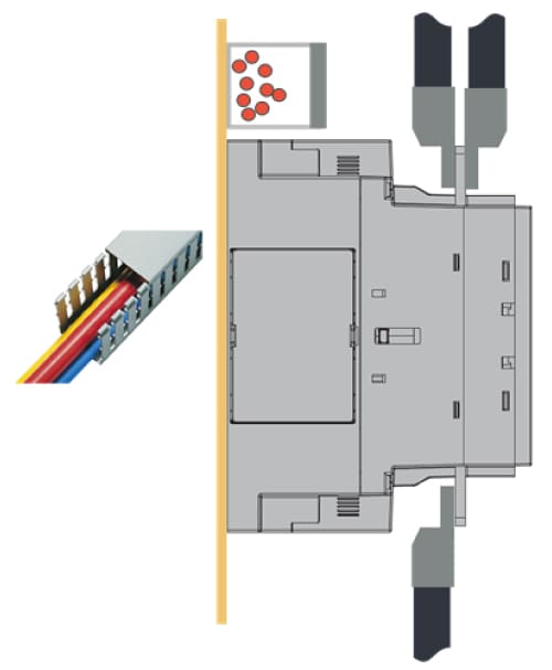 terminales de potencia altos, para un cableado fácil y seguro